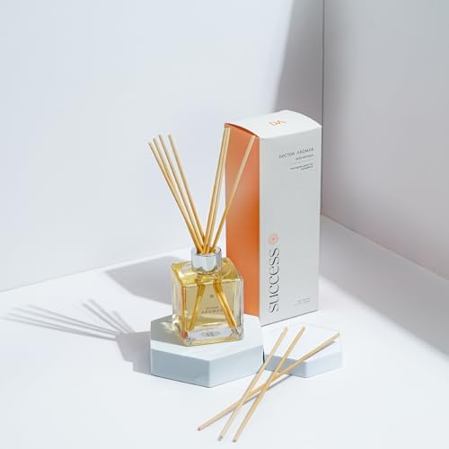 Doctor Aromas Premium Reed Diffuser Diffuser Glass Jar Set Elegant Scent for Home, Room or Bathroom and Fresh Air Scent Lasting Home Fragrance Over 90 Days (Pack of 2, Success) - Image 4