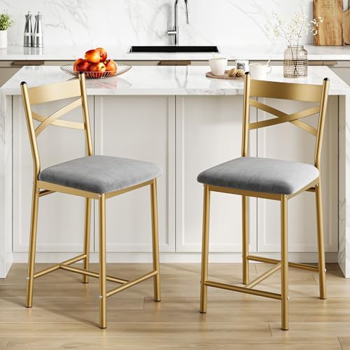 IDEALHOUSE 26" Bar Stools Set of 2, Counter Height Barstools with Back - Image 3