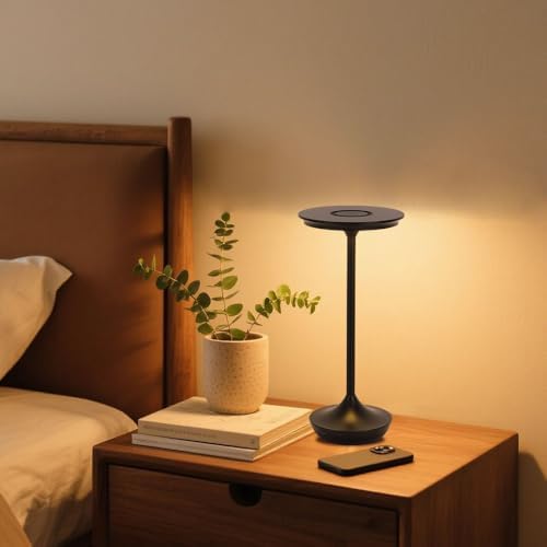 Rechargeable Cordless Table Lamp,Portable Outdoor Battery Operated LED Table Light Touch Control 3 Color Dimmable for Bedroom, Patio, Cofee,Dining Home,Restaurant&Living Room-Black - Image 6