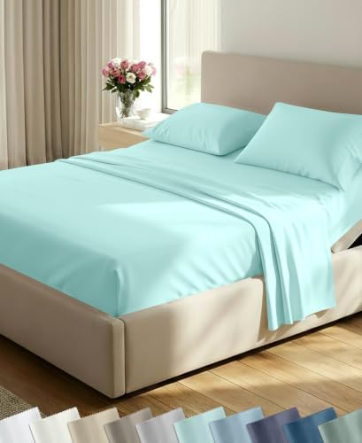 California Design Den Soft 100% Cotton Split King Sheet Set, 5 Pcs, Seafoam by CaliforniaDesignDen