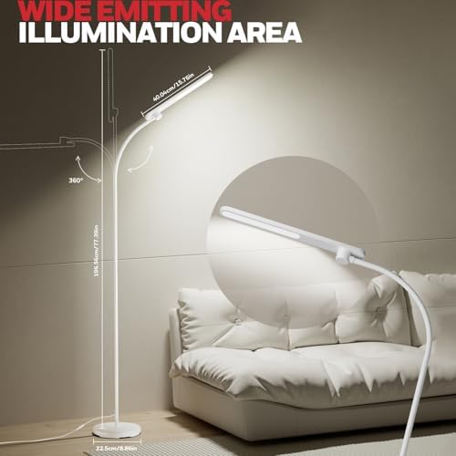 Honeywell LED Floor Lamp Dimmable Gooseneck Reading Living Room Bedroom 77" - Image 3