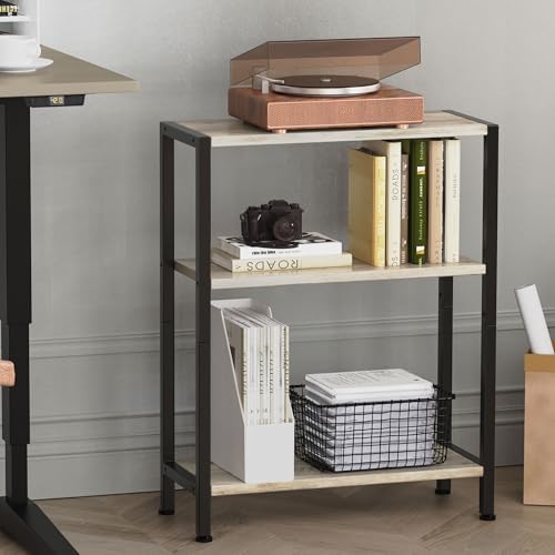 3-Tier Side Table, Small EndTable, Sofa SideTable for Narrow Spaces, Slim EndTable, NightstandTable, Skinny Bedside Table, for Living Room, Bedroom, Office, Greige - Image 4