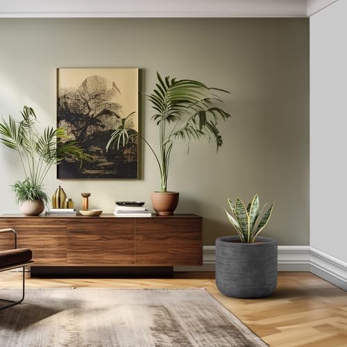 Kante Dark Gray Concrete Planter 17.3" Dia All-Weather Round XLarge Pot - Image 6