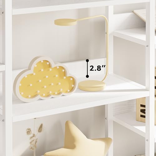 IRONCK Triple Wide 5-Tier Bookshelf with Metal Frame, Industrial White - Image 4