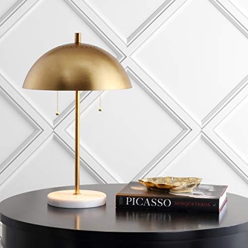 JONATHAN Y Ella 2-Light Table Lamp 20.7" Metal Marble, Gold Leaf/White - Image 2