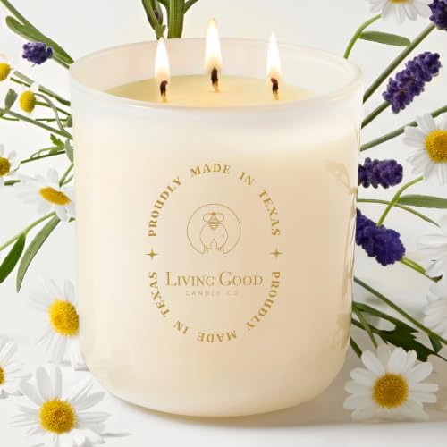 Tranquility – Soothing Chamomile & Calming Lavender Essential Oils – Pure Beeswax Candle for a Restful, Peaceful Night – Non-Toxic Aromatherapy Candle – Newly Reformulated by LivingGoodCandleCo