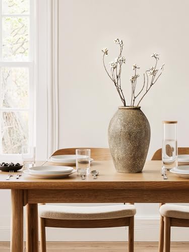LE TAUCI Ceramic Vase, 11.5 Inch Large Rustic Farmhouse Vase, Tall Vase for Home Decor, Living Room Table & Mantel Centerpiece, Watertight & Sturdy, Sandstone Brown - Image 4
