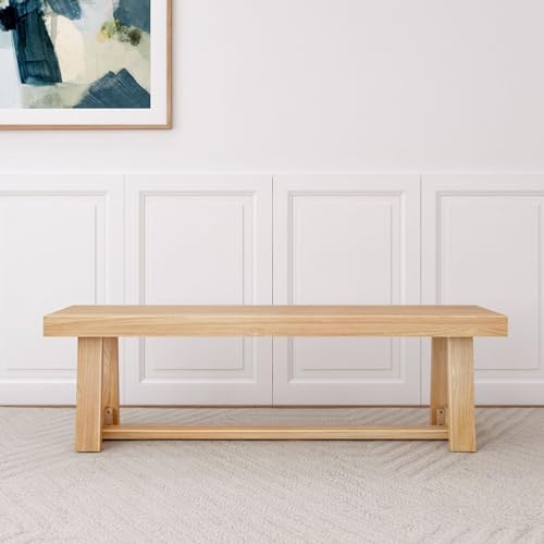 Plank+Beam Classic Dining Bench, 60 Inch, Blonde Wirebrush - Image 3