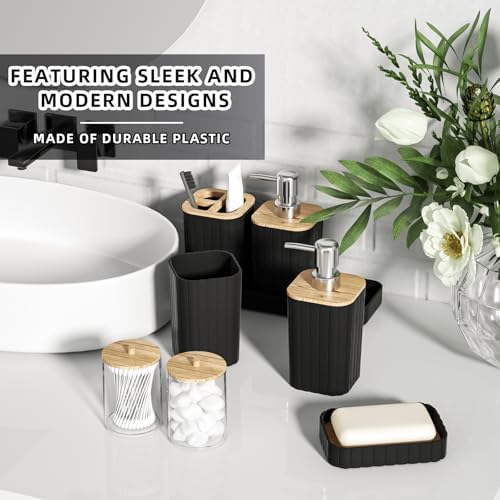 XLHOMO Bathroom Set - 25PC Black Bathroom Set with Shower Curtain and Rugs - Image 3