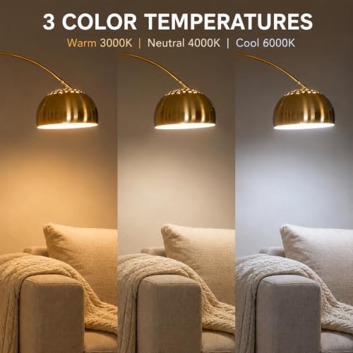 78IN Gold Arc Floor Lamp with Black Marble Base＆3 Color Temperatures - Image 5