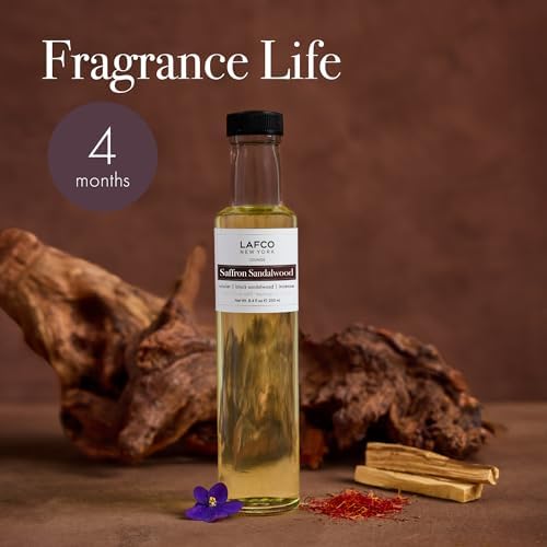 LAFCO New York Fall Reed Diffuser Refill, Saffron Sandalwood - 8.4 oz - Up to 4-Month Fragrance Life - Includes Natural Wood Reeds - Free of Dyes & Propellants - Made in the USA - Image 4