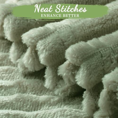 Buryeah 12 Pcs Flannel Blankets Bulk,Fall Outdoor Wedding, Sage Green - Image 2