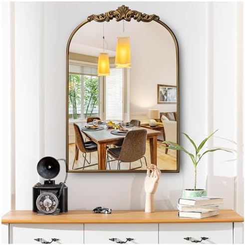 19x27in Ornate Baroque Vintage Mirror - Image 4