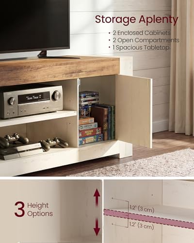 VASAGLE TV Stand with Storage, Farmhouse Entertainment Center for 80'' TV - Image 4