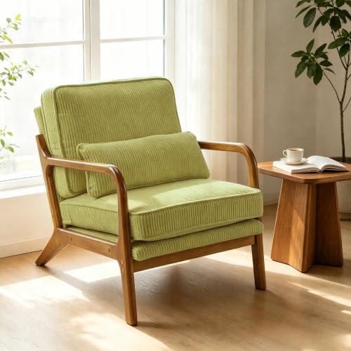 Karl home Mid-Century Modern Accent Reading Chair, Green by Karlhome