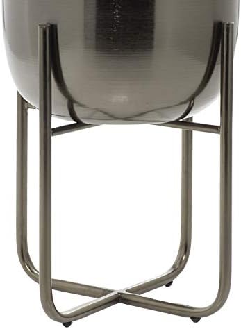Deco 79 Metal Round Planter with Removable Stand, Set of 2 16", 13"H, Black - Image 4