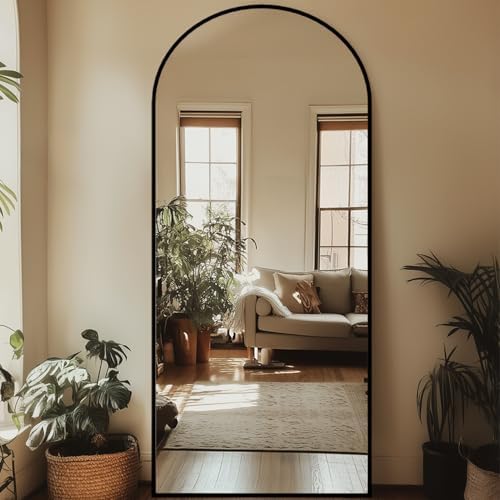 71"x32" Arched Full Length Mirror, Large Floor Mirror, Black by Unknown