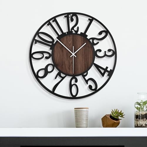 20 Inch Large Metal Wall Clock with Voice and Light Sensor Night Light, Glow in The Dark Non-Ticking Silent Battery Operated Decorative Oversized Wall Clock for Bedroom Living Room Decor - Image 2