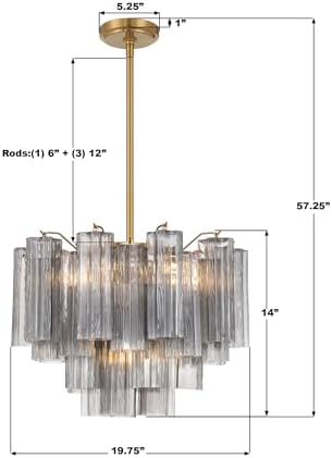 Crystorama Addis 6 Light Aged Brass Chandelier - Image 7