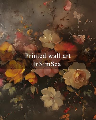 InSimSea Framed Canvas Wall Art, Vintage Wall Decor, Fall Floral Dark Moody Painting for Living Room, Bedroom Autumn Country Retro Flower Print Pictures Decorations,8x10inch - Image 7