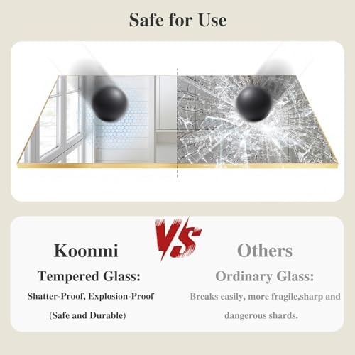 Koonmi Gold Mirrors for Wall, 30x55 Inch Bathroom Mirror, Rectangular Wall Mirror for Living Room Bedroom Bathroom, Hangs Horizontally or Vertically - Image 5