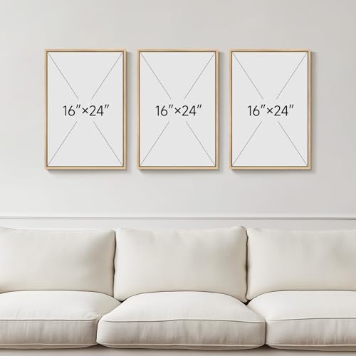 Framed Neutral Minimalist Floral Wall Art for Living Room, 3 Piece 16x24 In - Image 3