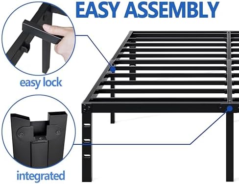 NEW JETO Metal Bed Frame,Full Size Bed Frame with Storage Space,12 Inch - Image 4