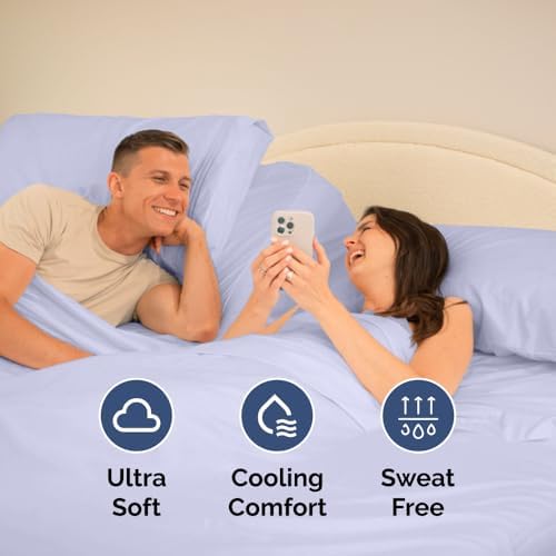 Flex Top Split Head King 4 Piece Sheet Set - Soft & Breathable - Lavender - Image 5