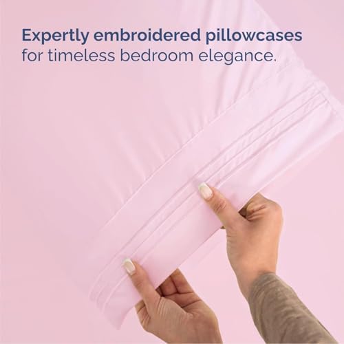Cal King Size 4 Piece Sheet Set - Breathable & Cooling Sheets - Light Pink - Image 6