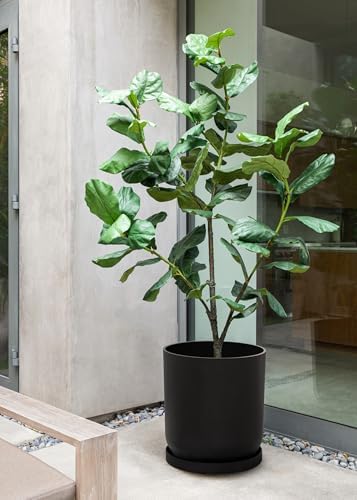 Veradek Mason Series Lima Planter & Drip Tray - Large Round Outdoor Planter - Image 5