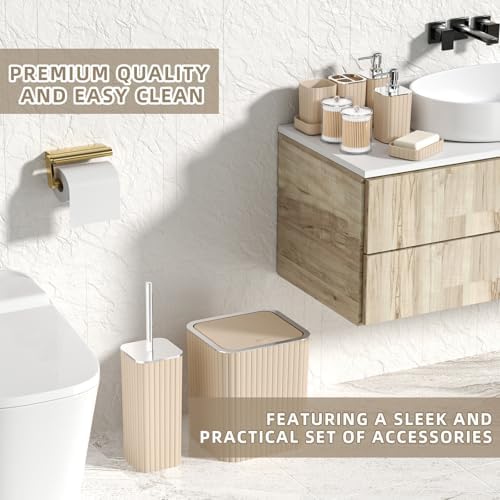XLHOMO Bathroom Accessories Set - Gorgeous 10PC Beige Bathroom Set - Image 5
