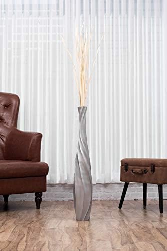 Leewadee Large Floor Vase 34 inches Mango Wood for Pampas Grass, Dried Flowers - Image 2