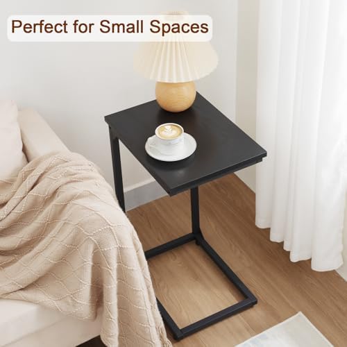 AMHANCIBLE C Shaped End Table, Slide Under Couch Table for Sofa - Image 6