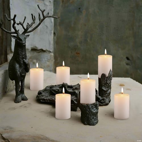 Housecret 50 Pack 2" D x 3" H White Unscented Pillar Votive Candles, Hand Poured Wax Candle (20 Hour Burn Time) Ideal Gifts for Weddings Birthdays Christmas Holidays Party - Image 7