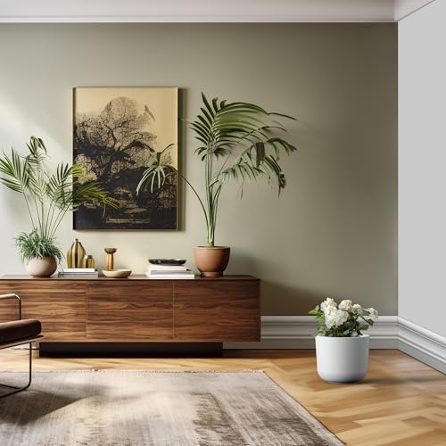 Kante Large Round Capsule White Concrete Planter 13.2" Dia, Outdoor - Image 5