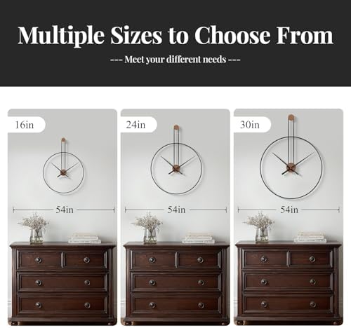 Cuspin 24 Inch Large Wall Clock, Modern Black Metal Clocks for Living Room - Image 6