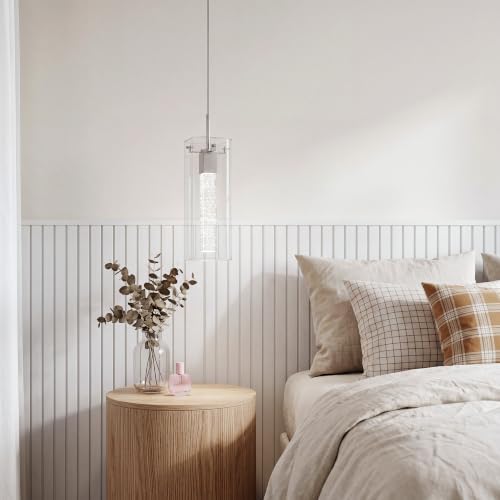 LED Crystal Pendant Light for Kitchen Island, Brushed Nickel, 1 Pack - Image 6