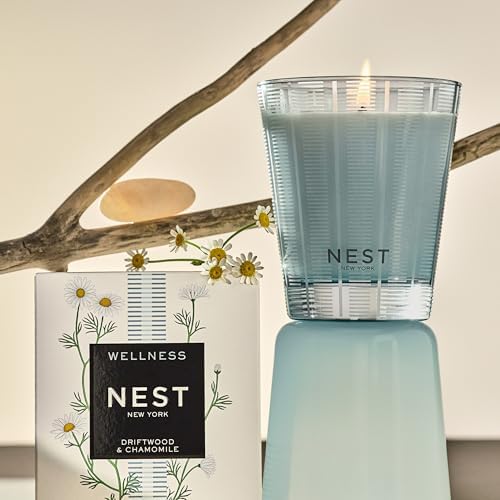 NEST New York Scented Classic Candle, Driftwood & Chamomile - 8.1 oz - Up to 60-Hour Burn Time - Reusable Glass Vessel - Image 3