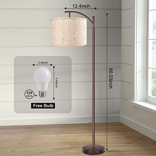 Floor Lamp for Living Room, 4 Color Temperature LED Floor Lamp with Remote Control & Foot Switch, LED Bulb Included, Modern Standing Lamp for Bedroom, Study Room, Office - Oil Rubbed Bronze - Image 6