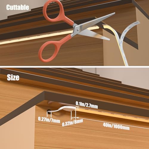 Intelligent Motion Triggered LED Stair Lighting Kit KMG-3233, 40" Cuttable LED Strip Light for Indoor LED Stair Lights (Cool White 6000K,20 Stairs) - Image 5