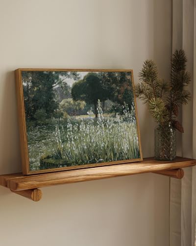InSimSea Framed Canvas Wall Art, Bathroom Pictures Wall Decor, Spring Landscape, Moody Green Decor for Living Room Shelf Dresser, 12"x16", Small Size - Image 2