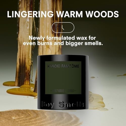 Boy Smells Hinoki Fantôme Scented Candles for Men and Women - Soy, Coconut Wax Candle Blend - Aromatic Candles for Home with Japanese Cypress, Jasmine and Smoked Amber - Image 3
