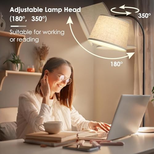 Karjoefar 64" 3 Color Dimmable Black Arc Floor Standing Lamp with Remote - Image 4