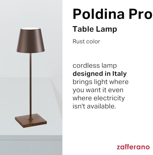 Zafferano, Poldina Pro, Rechargeable Cordless Lamp, Rust - Image 2