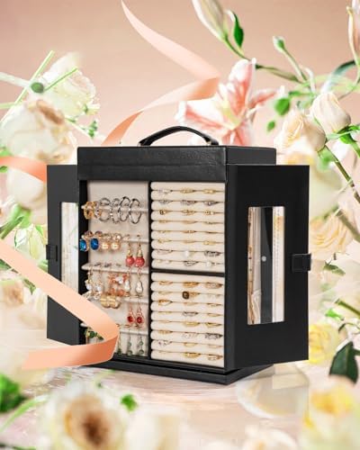 AKOZLIN 6-Tier Jewelry Box Organizer 5 Drawers Storage XXL Black - Image 5