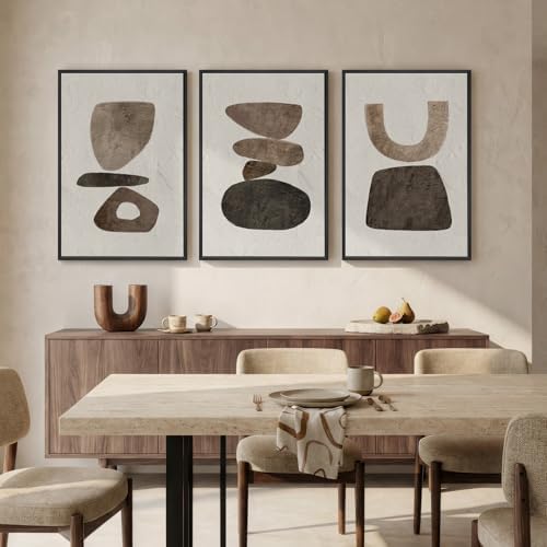 Large Framed Minimalist Abstract Canvas Wall Art for Living Room, 24x36 In - Image 3