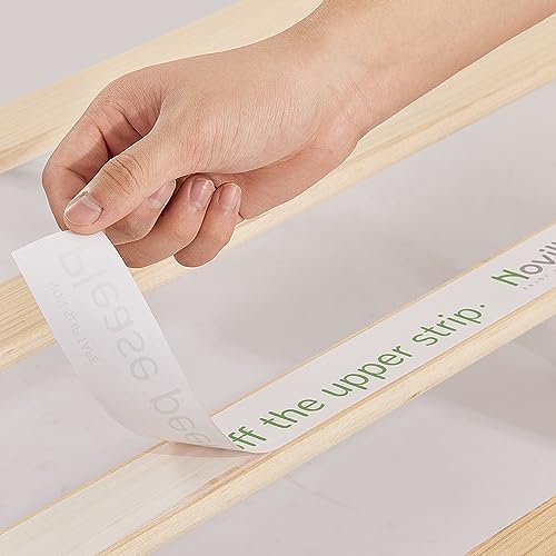 Novilla Full Size Bed Frame No Box Spring Needed with Adjustable Headboard Upholstered Platform Bed with Strong Wooden Slats, Easy Assembly, Light Grey - Image 7