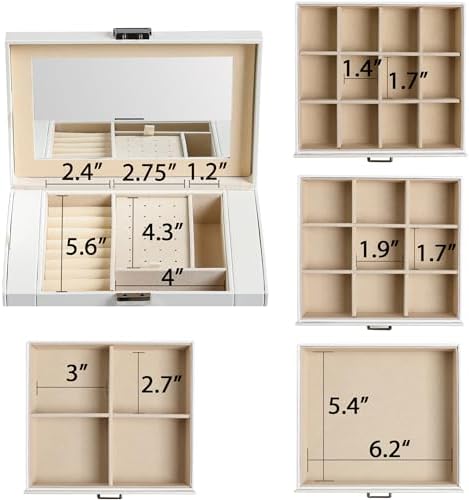 Frebeauty 5-Layer Jewelry Box for Women,Jewelry Organizer with 4 Drawers - Image 4