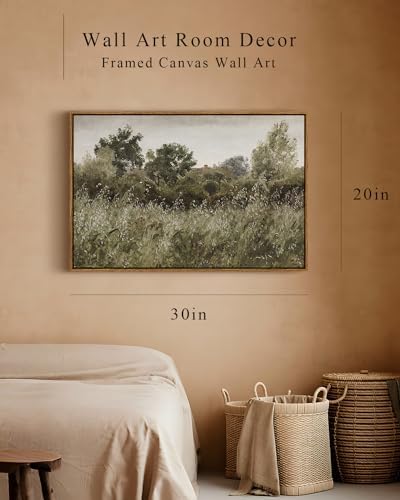 InSimSea Framed Canvas Wall Art Vintage Decor, Large Art Countryside Field Modern Farmhouse Wall Decor for Living Room, Bedroom, French Country Decorations Prints, 20"x30" - Image 4
