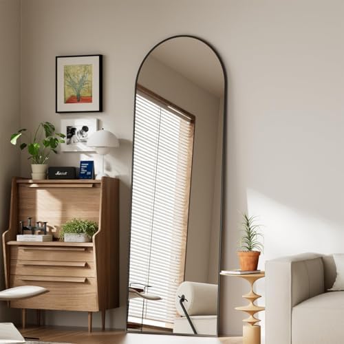 Koonmi 56x21 Arched Full Length Mirror, Floor Mirror with Stand - Image 4
